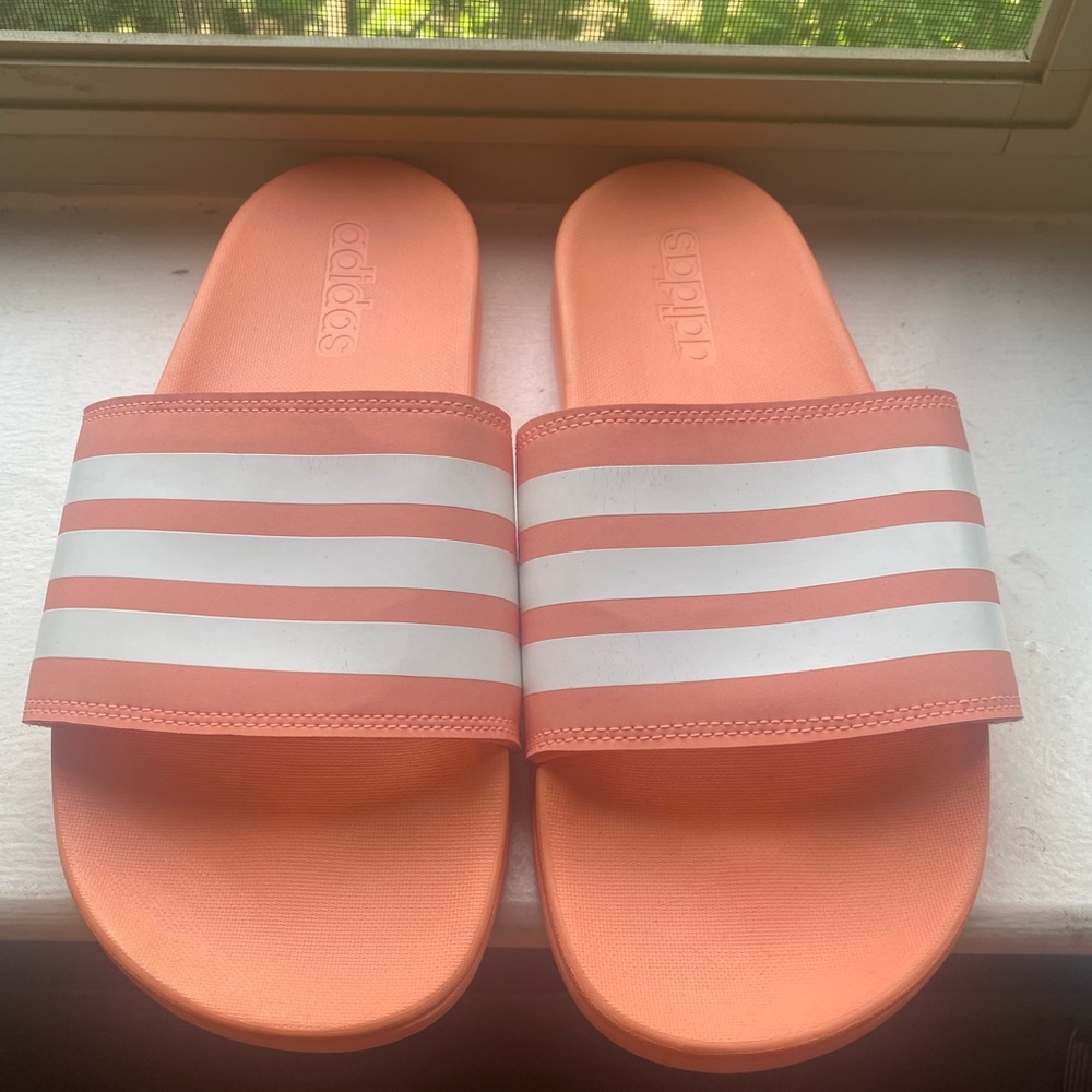 Brand New Size 7 orange Adidas sandals/slides